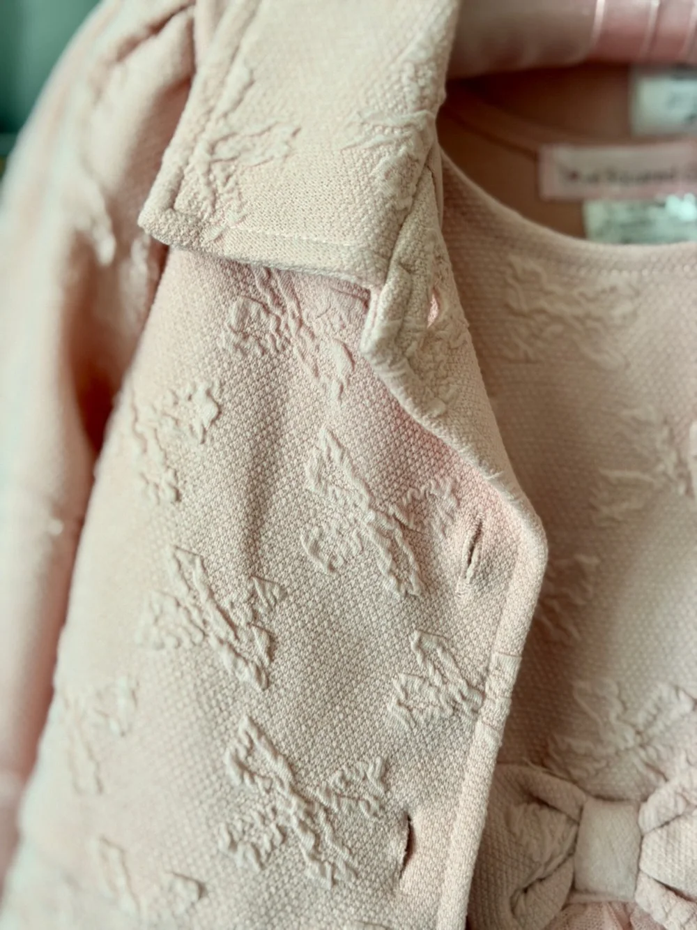 Pink Girls' Coat with Dress Set